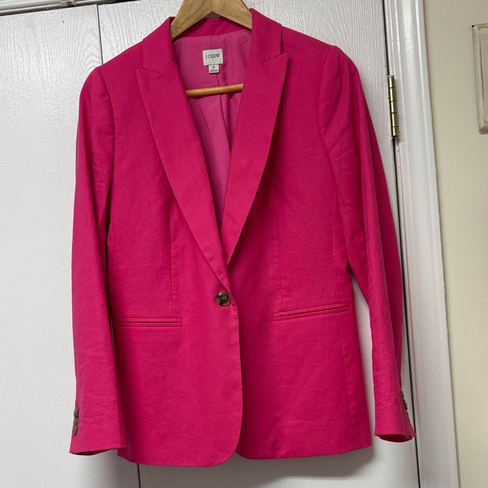 J. Crew Factory Women's Vivid Pink Suit Jacket